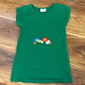 Hanna Andersson Green Tee with Colorful Floral Design